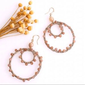 Round Beaded Dangle Earrings